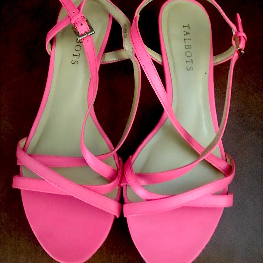 Pink kitten heel sandals